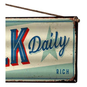 Retro stílusú, hullámlemezes fém reklámtábla, Milk felirattal 