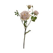 Vintage stílusú,, fáradt bézs színárnyalatú, mű rózsa ág, nyílt és bimbós virágfejekkel.