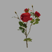 Vintage stílusú, bordó színű, mesterséges mű rózsa ág.