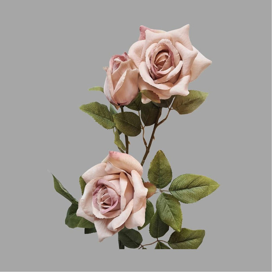 Vintage stílusú,, fáradt barack színű, mesterséges mű rózsa ág.