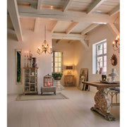 Prémium kategóriás, Shabby Chic stílusú, nagyméretű 74 cm magas, patinás asztali lámpa