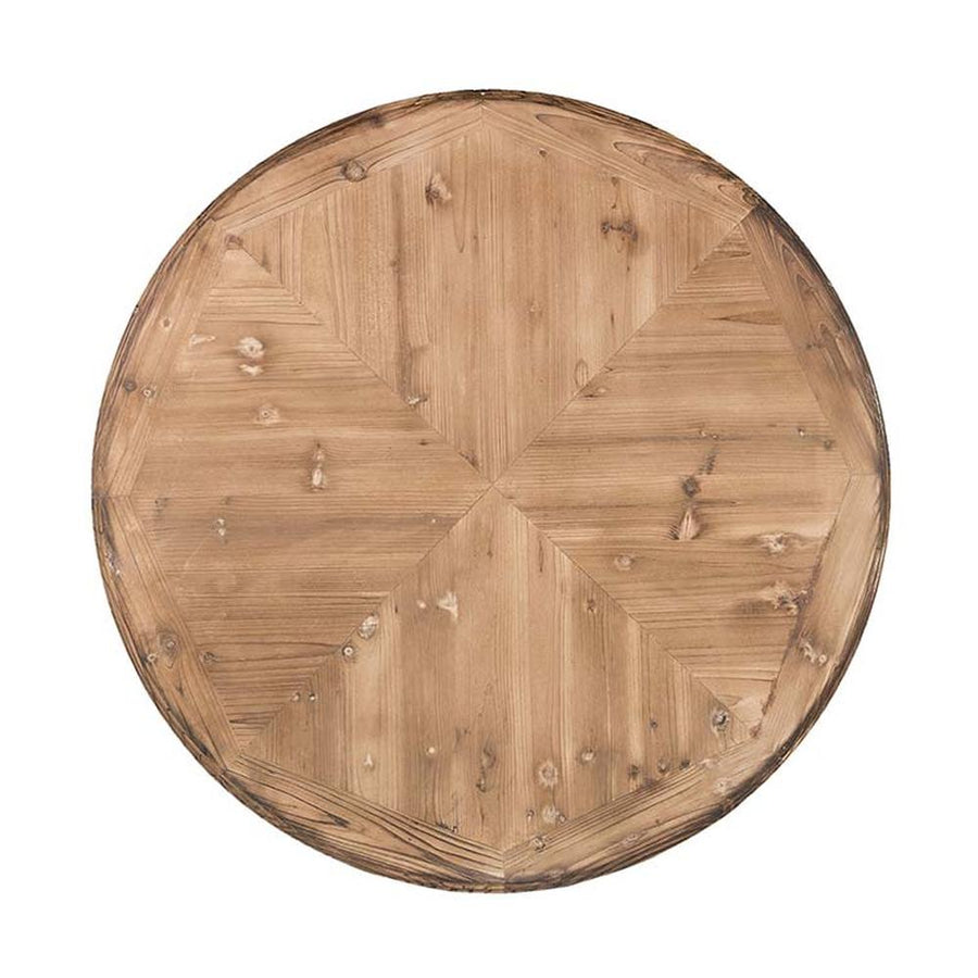 Prémium kategóriás, fenyőfából készül, 120 cm átmérőjű, provanszi stílusú díszes lábú étkezőasztal