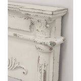 Shabby Chic stílusú, antik fehér színű, díszes fa falitükör