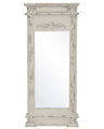 Shabby Chic stílusú, antik fehér színű, díszes fa falitükör