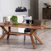 Nagyméretű, 220 cm hosszú és 90 cm széles, tömör trópusi suarfából készült modern skandináv stílusú étkezőasztal