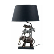Szavannai állat figurás, 60 cm magas, trópusi stílusú asztali lámpa.
