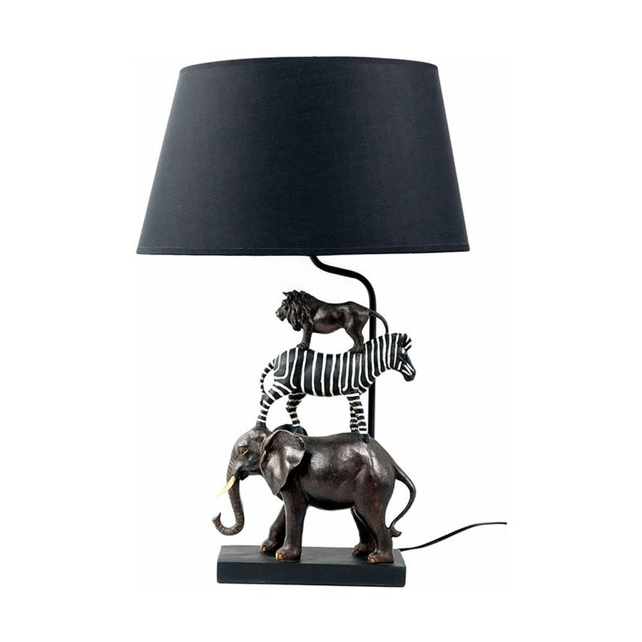 Szavannai állat figurás, 60 cm magas, trópusi stílusú asztali lámpa.