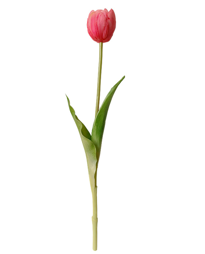 Élethű megjelenésű, rózsaszín színű nyílt virágú tulipán művirág