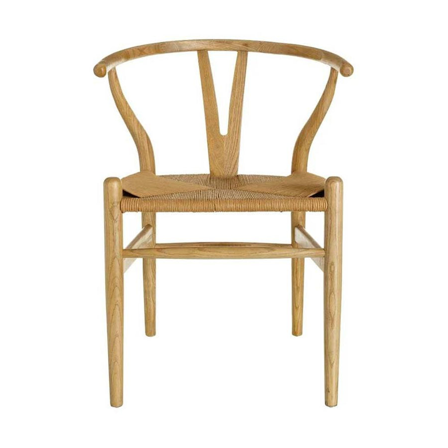 Vintage stílusú, szilfából készült, natúr színű rattan ülőfelülettel rendelkező, formatervezett kézműves karosszék