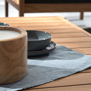 Prémium kategóriás, kortárs keleti stílusú, 120 cm hosszú és 80 cm széles teakfa kerti asztal