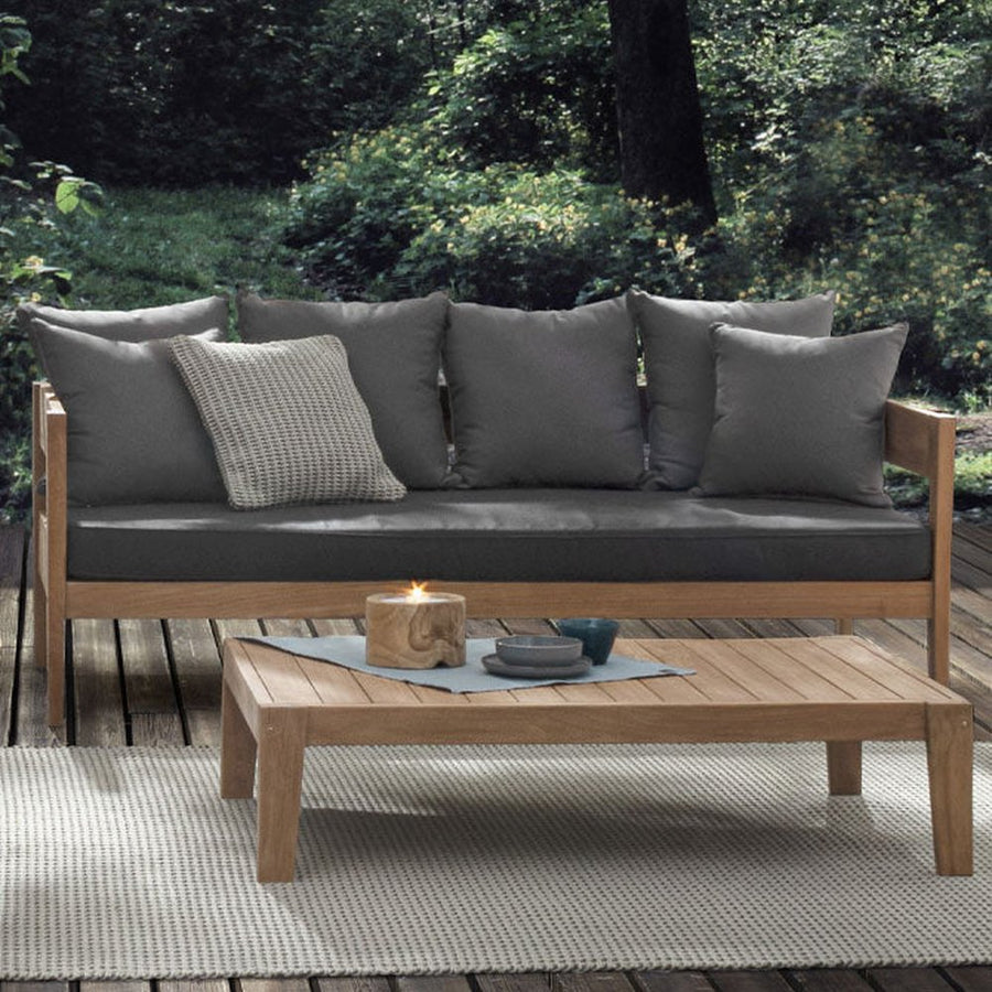 Prémium kategóriás, kortárs keleti stílusú, 120 cm hosszú és 80 cm széles teakfa kerti asztal