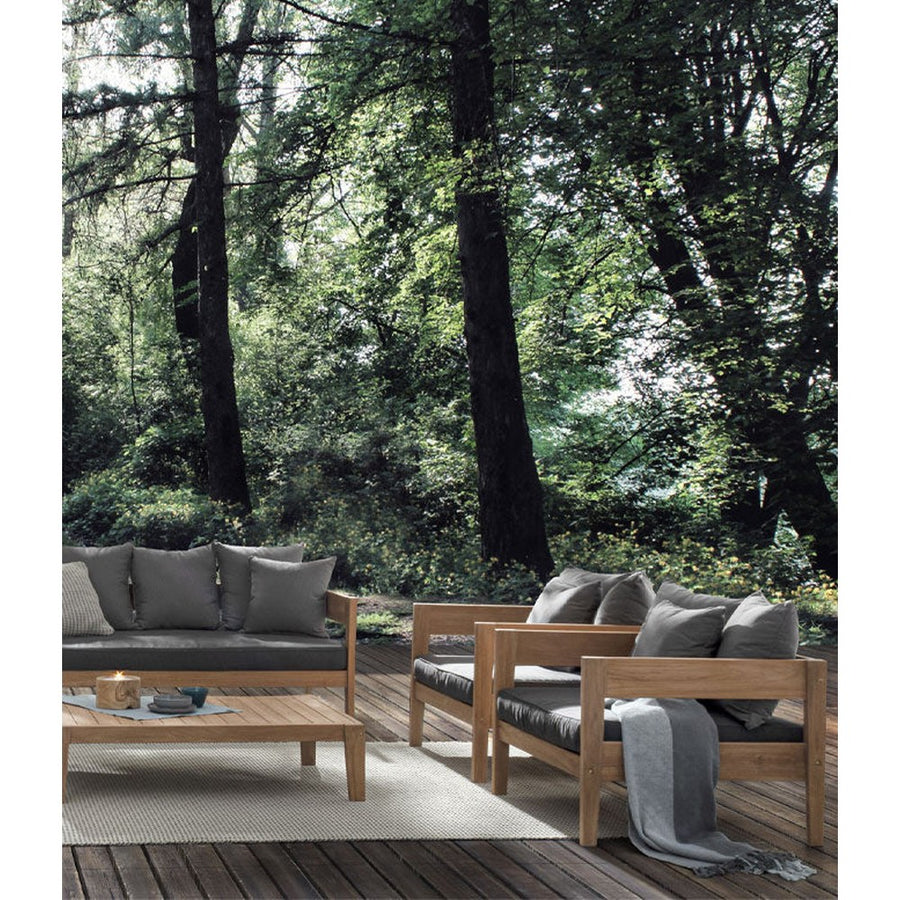 Prémium kategóriás, kortárs keleti stílusú, 120 cm hosszú és 80 cm széles teakfa kerti asztal