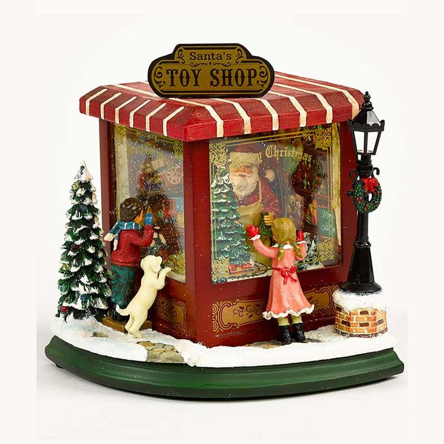 Prémium kategóriás, LED világítással felszerelt, viktoriánus kort idéző, békebeli, zenélő játékbolt működő kisvasúttal