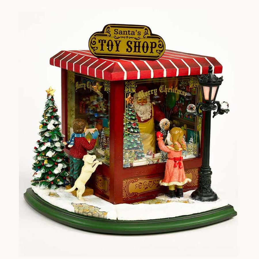 Prémium kategóriás, LED világítással felszerelt, viktoriánus kort idéző, békebeli, nagyméretű zenélő játékbolt működő kisvasúttal