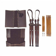 Prémium kategóriás, cserzett bőrből és esztergált juharfából készült kézműves tiszti karosszék 