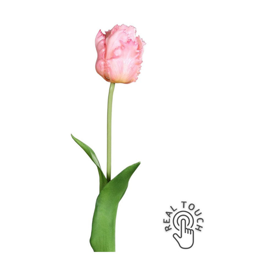 Rózsaszín színű, papagáj tulipán művirág.