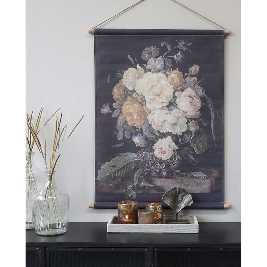 Nagyméretű, 97 cm magas vintage stílusú virágcsendélet vászonprinten