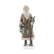 Prémium minőségű, vintage stílusú, 30 cm magas,  barna színű, klasszikus Télapó figura