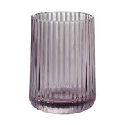 Vintage stílusú, bordázott üvegű, halvány lilásrózsaszín színű fogmosópohár