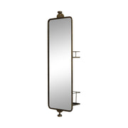 Vintage stílusú, forgatható fém falitükör 2 db polccal