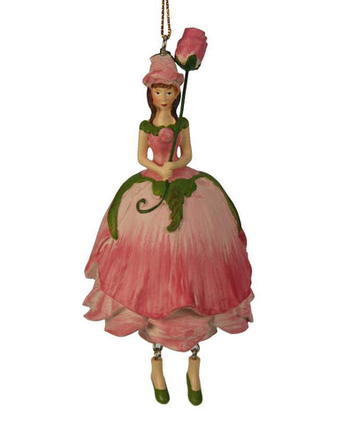 Prémium minőségű, vintage stílusú, 12 cm magas függeszthető rózsatündér figura