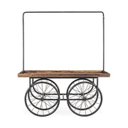 Prémium kategóriás, vidéki vintage stílusú, 160 cm hosszú és 189 cm magas, vásári jellegű, kerekes  kiállítóasztal