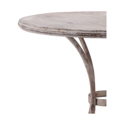 Vintage stílusú patinás kerti fémasztal