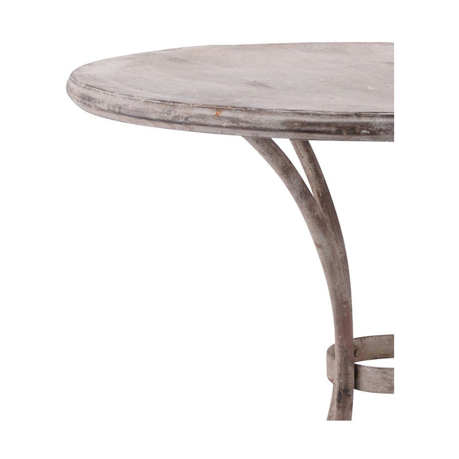 Vintage stílusú patinás kerti fémasztal