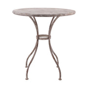 Vintage stílusú patinás kerti fémasztal