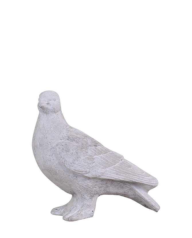 Cementből készült, 18,5 cm magas, vintage stílusú szürke színű galamb figura