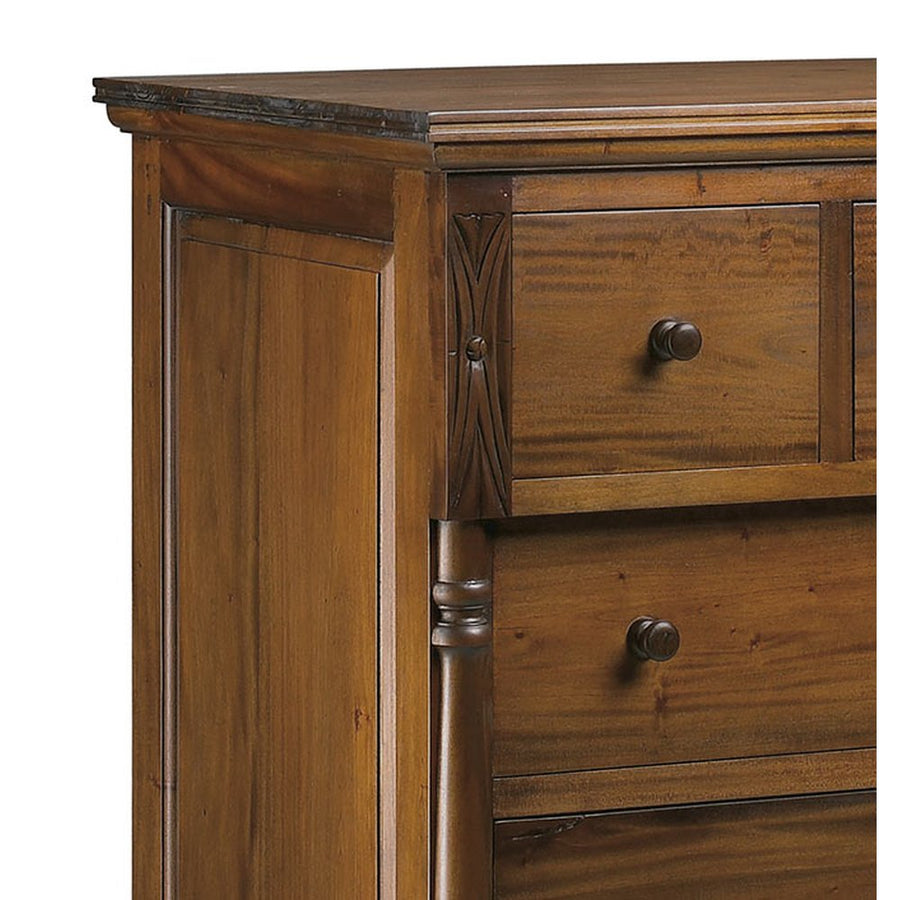 Vintage stílusú, mahagóni fából készült, kézműves komód