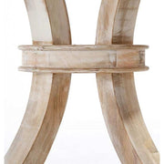 Prémium kategóriás, tömör mangófából készül, 150 cm átmérőjű, vidéki vintage stílusú, kör formájú étkezőasztal hajlított fa szerkezet 