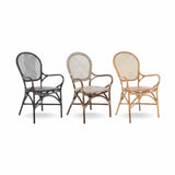 OLD FRENCH vintage natúr rattan karosszék