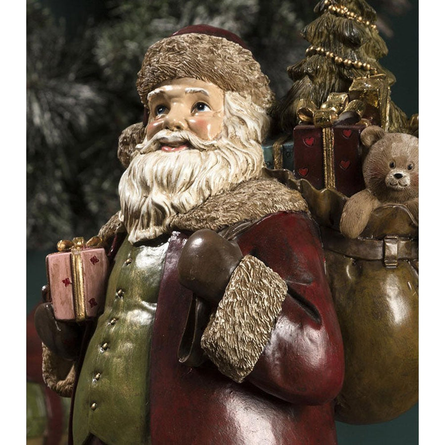 Vintage stílusú, nagyméretű, 37 cm magas, klasszikus Télapó figura..